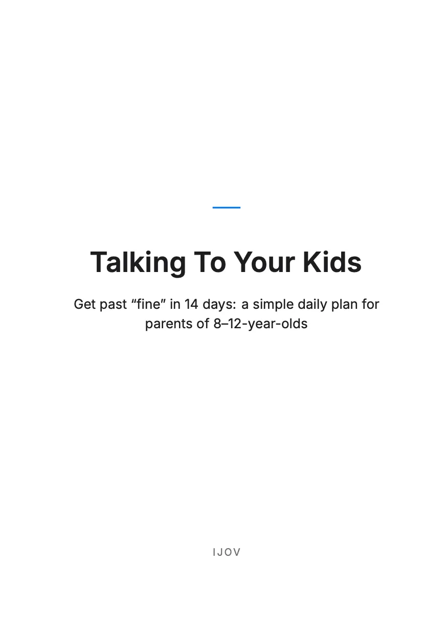 Talking To Your Kids cover